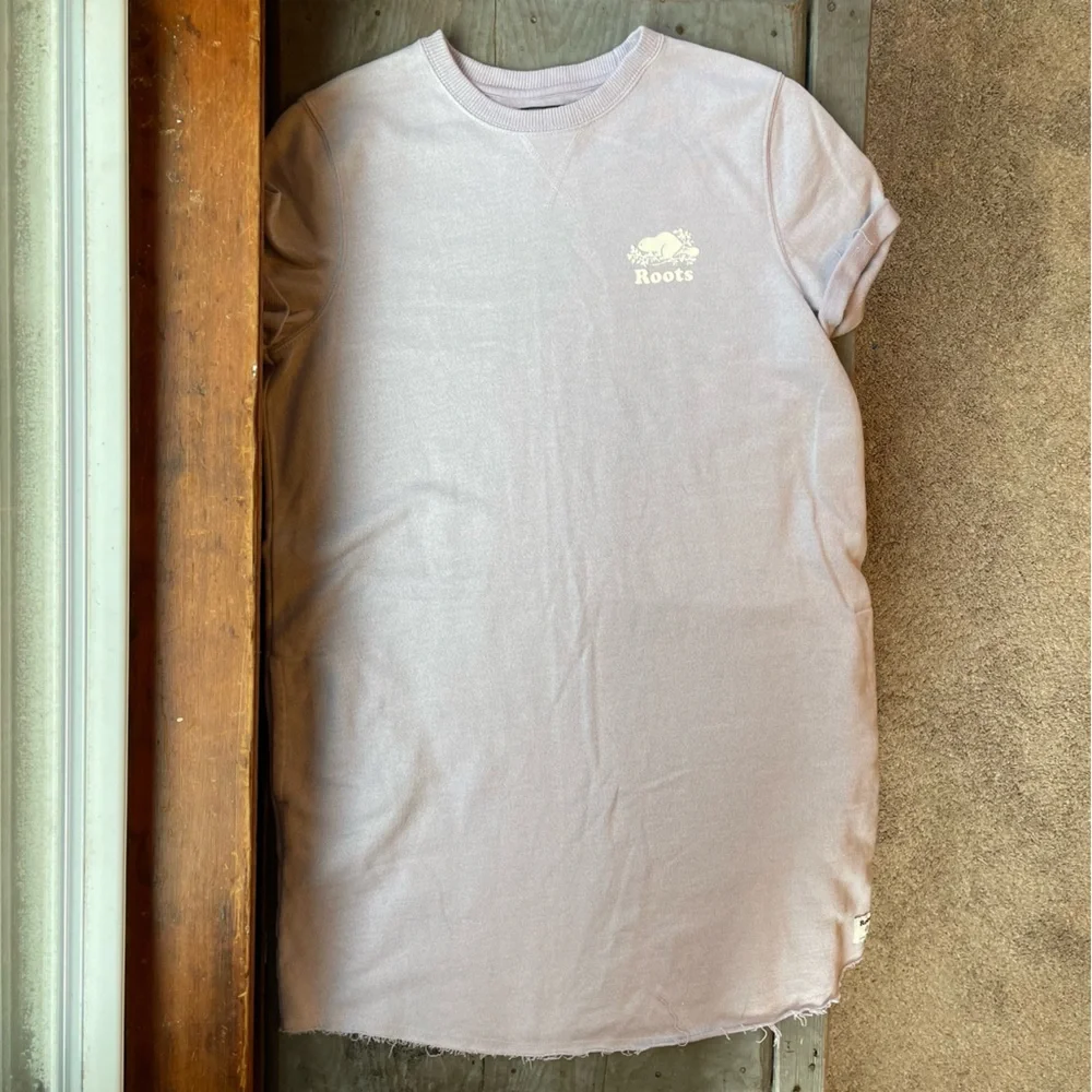 Roots lavender short sleeve sweatshirt dress | size medium - Picture 1 of 6